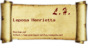 Leposa Henrietta névjegykártya
